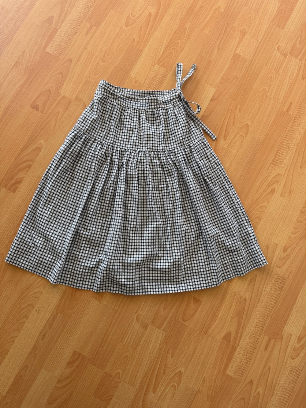 Cece Belted Gingham Midi Skirt